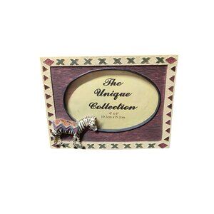 Zebra Table Top Standing Picture Frame Safari Vintage